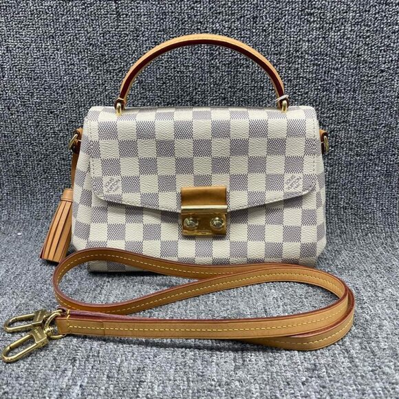 Louis Vuitton Handbags - 100% Authentic Louis Vuitton Croisette White Damier Azur Canvas Satchel Bag